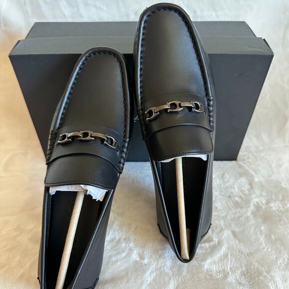 NIB! Coach CI326 Men’s Black Leather Mott Chain Drivers Slip On In Size US7/EU40 main image 5